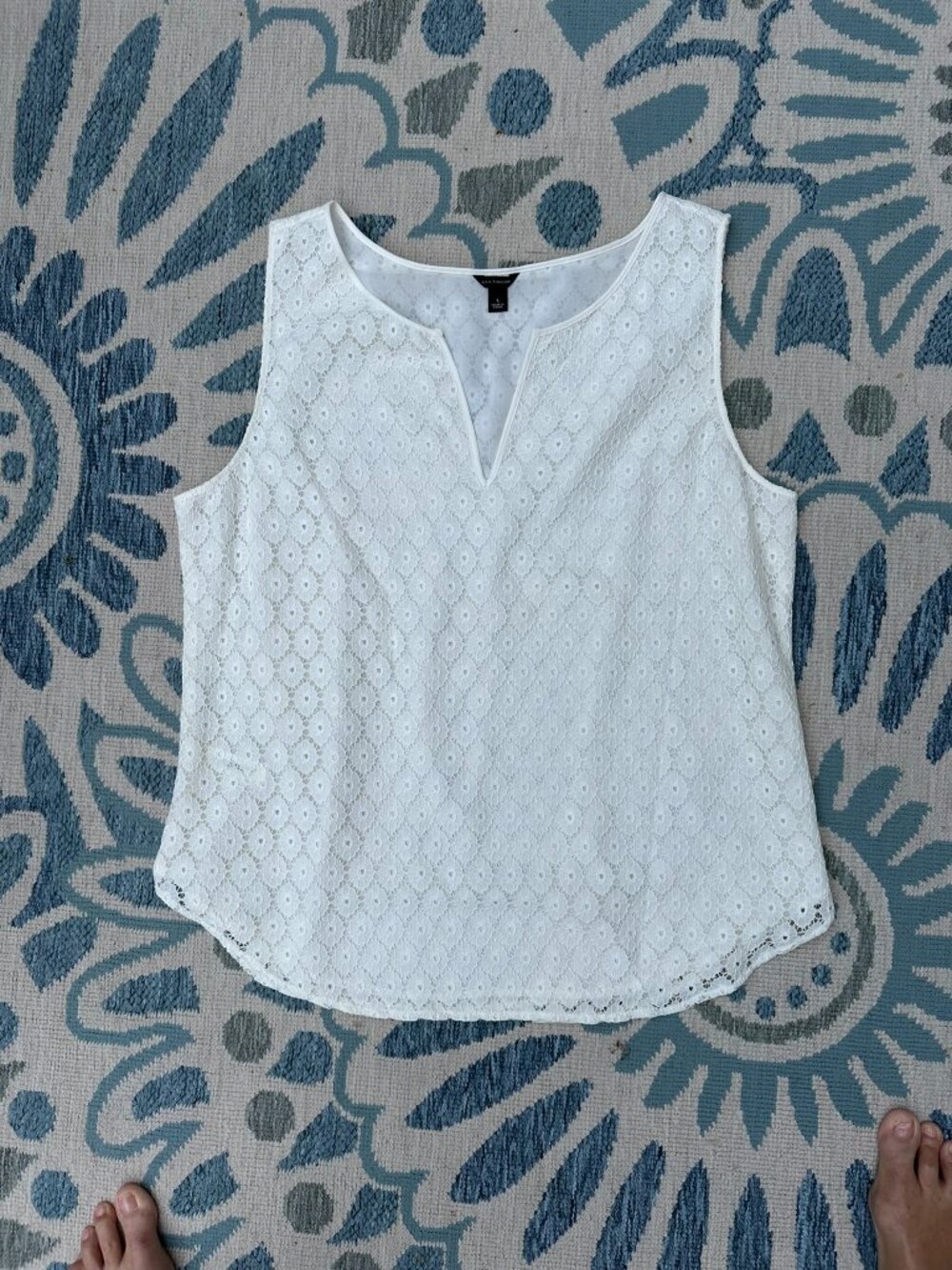 Ann Taylor Dress Sleeveless Blouse - Ivory - size Large